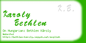 karoly bethlen business card